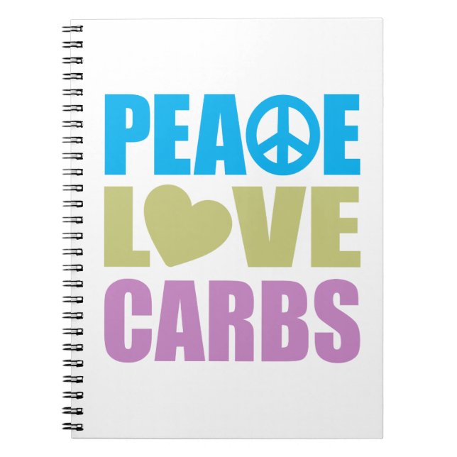 Peace Love Carbs Notebook (Front)