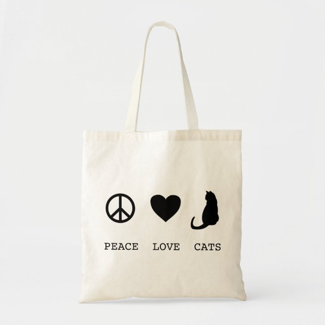 Peace Love Cats | Budget Tote (Front)