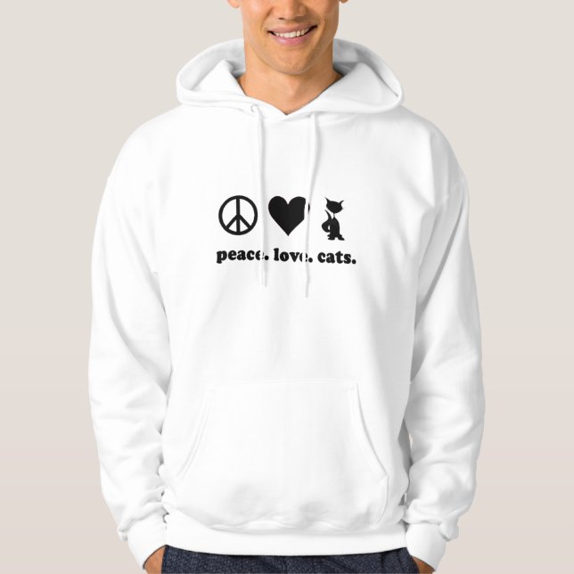 Peace. Love. Cats. Hoodie (Front)