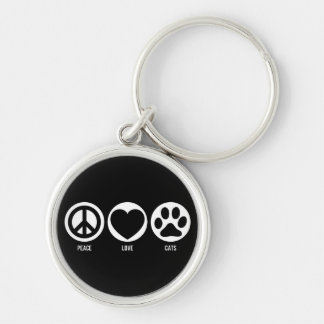 Peace Love Cats Key Ring