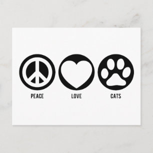 Peace Love Cats Postcard