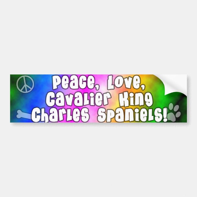 Peace Love Cavalier King Charles Bumper Sticker (Front)