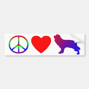 Peace Love Cavalier King Charles Spaniels Bumper Sticker