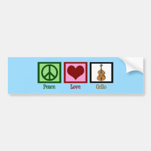 Peace Love Cello Bumper Sticker