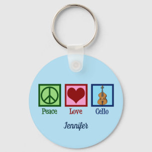 Peace Love Cello Cute Custom Key Ring