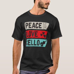 Peace Love Cello Guitar Music Instrument Cello Gui T-Shirt