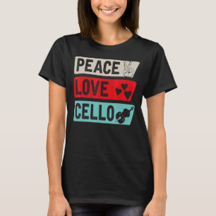 Peace Love Cello Guitar Music Instrument Cello Gui T-Shirt