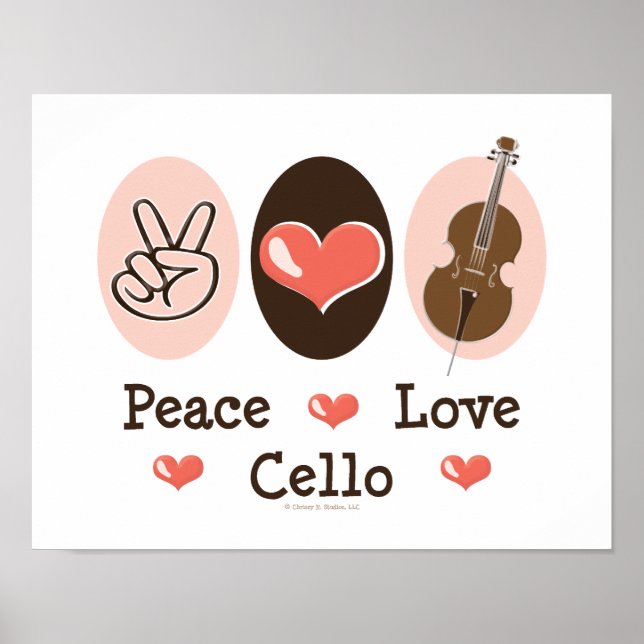 Peace Love Cello Poster (Front)