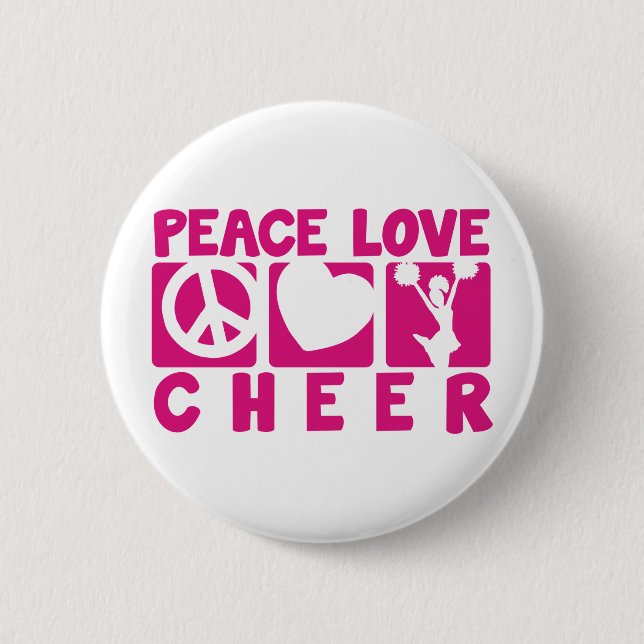 Peace Love Cheer 6 Cm Round Badge (Front)