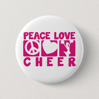 Peace Love Cheer 6 Cm Round Badge