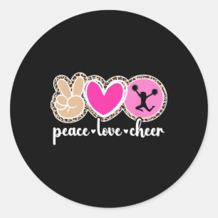 Peace Love Cheer Cheerleader Cheerleading Classic Round Sticker