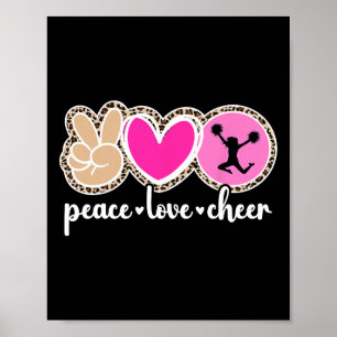 Peace Love Cheer Cheerleader Cheerleading Poster