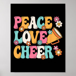 Peace Love Cheer Cheerleader Cheerleading Women Gi Poster