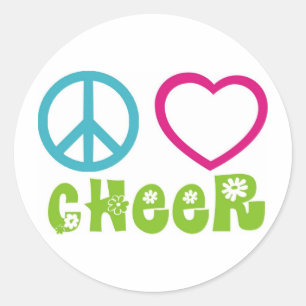 Peace Love Cheer Classic Round Sticker