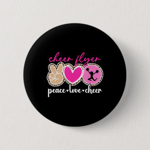 Peace Love Cheer Flyer Cheerleading Flyer 6 Cm Round Badge