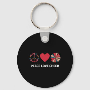 Peace Love Cheer Funny Cheerleader Cheerleading  Key Ring