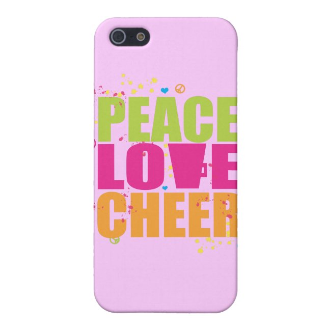 Peace Love Cheer iPhone 4 Case - Pink (Back)