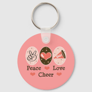 Peace Love Cheer Key Chain
