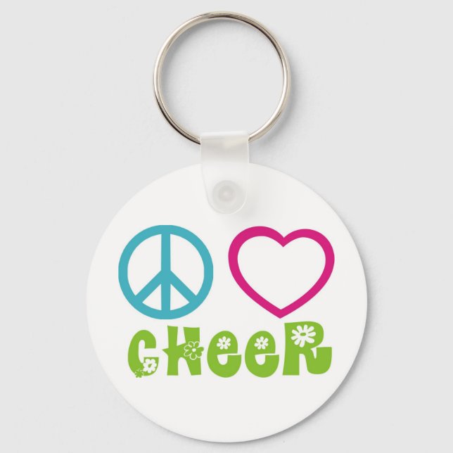 Peace Love Cheer Key Ring (Front)