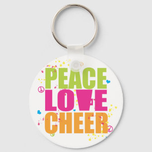 Peace Love Cheer Keychain