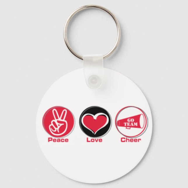 peace love cheer keychain (Front)