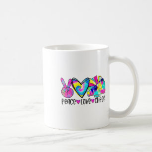 Peace Love Cheer Shirt Tie Dye Cheerleading Cheerl Coffee Mug