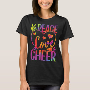 Peace Love Cheer Tie Dye Cheerleader Girls Cheerle T-Shirt