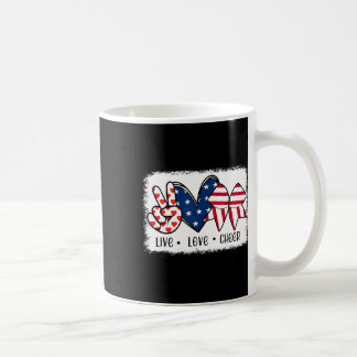Peace Love Cheer Usa Flag 4th Of July Cheerleading Coffee Mug