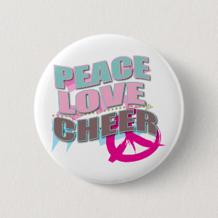 Peace, Love, Cheerleading Gifts 6 Cm Round Badge