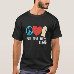 Peace Love Chess Player Expert Coach Sports Graph T-Shirt