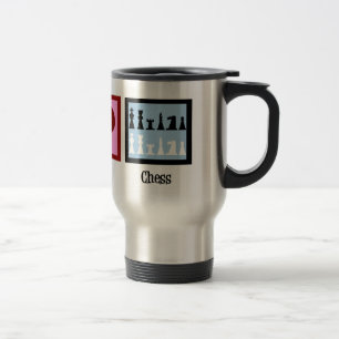 Peace Love Chess Travel Mug