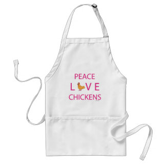 Peace Love Chickens Standard Apron