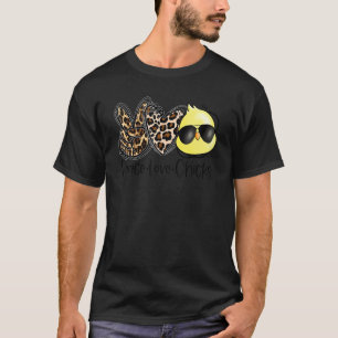 Peace Love Chicks Camo Heart Happy Easter Chick Bo T-Shirt