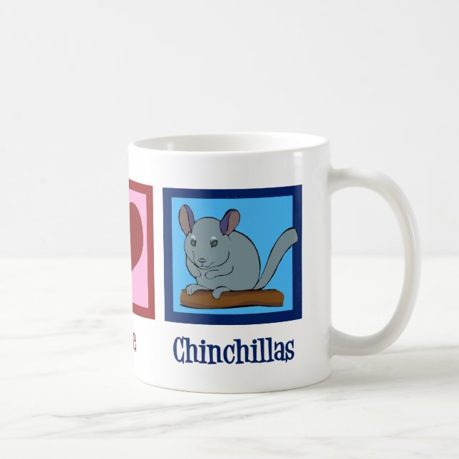 Peace Love Chinchillas Coffee Mug (Right)
