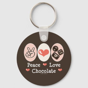 Peace Love Chocolate Key Chain