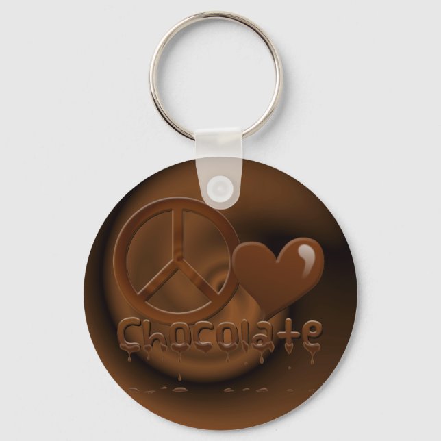 Peace Love Chocolate Key Ring (Front)