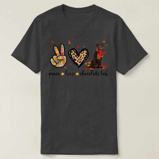 Peace Love Chocolate Labrador Scarf Fall Autumn Th T-Shirt (Design Front)