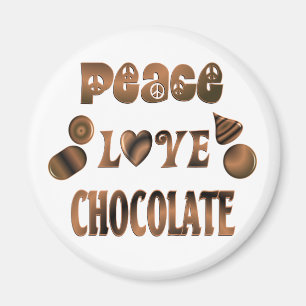 Peace Love Chocolate Magnet
