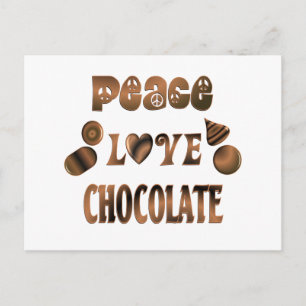 Peace Love Chocolate Postcard
