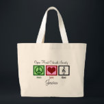 Peace Love Choir Custom Cute Large Tote Bag<br><div class="desc">Beautiful personalised choir bags with the name of your chorale and your own name. A pretty Christmas gift for a singer. I would buy it for a soprano,  alto,  tenor bass,  or choir director.</div>
