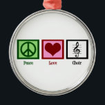 Peace Love Choir Metal Tree Decoration<br><div class="desc">A peace sign,  heart,  and a treble clef for singing. The perfect gift for a soprano,  alto,  tenor and bass.</div>