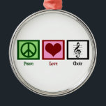 Peace Love Choir Metal Tree Decoration<br><div class="desc">A peace sign,  heart,  and a treble clef for singing. The perfect gift for a soprano,  alto,  tenor and bass.</div>