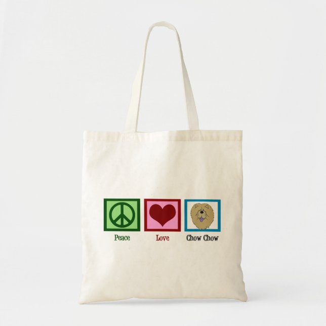Peace Love Chow Chow Tote Bag (Front)