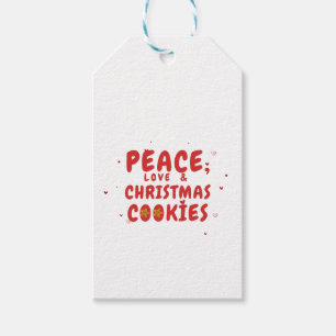 Peace, Love, & Christmas Cookies Gift Tags