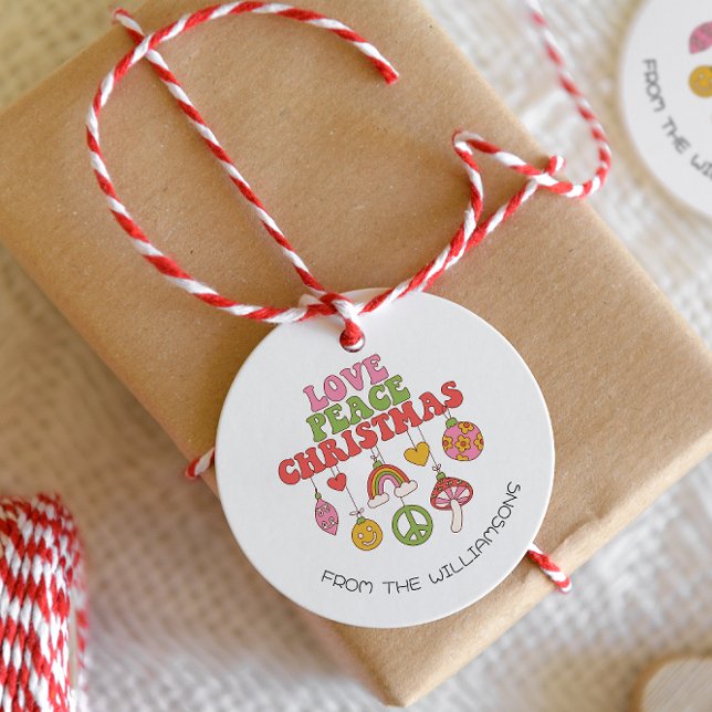 Peace Love Christmas | Groovy Holiday Gift Tag (Creator Uploaded)