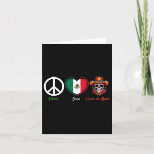 Peace Love Cinco De Mayo Mexican Card