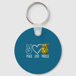 Peace Love Ckles Retro Jar Of Sliced Ckles Funny F Key Ring