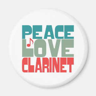 Peace Love Clarinet Magnet