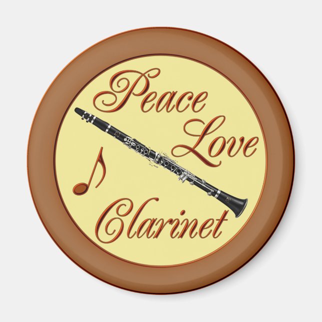 PEACE LOVE CLARINET MAGNET (Front)