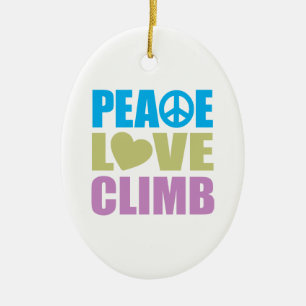 Peace Love Climb Ceramic Tree Decoration